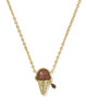Ice Cream Pendant Necklace Gold Brown Magnesite