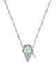 Ice Cream Pendant Necklace Rhodium Mint Mother of Pearl