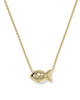 Parker Fish Pendant Necklace Gold Abalone Shell