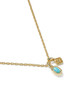Mini Elisa Dira Necklace Gold Blue Lab Grown Opal