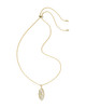 Ophelia Large Long Pendant Gold Iridescent Abalone