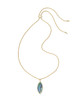 Ophelia Large Long Pendant Gold Abalone Shell