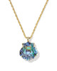 Lucia Shell Pendant Necklace Gold Abalone Shell