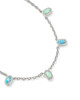 Mini Elisa Strand Necklace Rhodium Green Mix