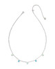 Mini Elisa Strand Necklace Rhodium Green Mix