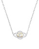 Abbie Medallion Pendant Necklace Rhodium White Mix