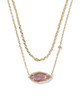 Ophelia Multi Strand Neckace Gold Light Mauve Illusion