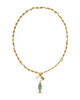 Parker Fish Long Charm Necklace Vintage Gold Abalone Shell