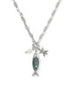 Parker Fish Long Charm Necklace Vintage Silver Abalone Shell