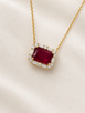 1.28cttw Ruby and Diamond Necklace-14KY