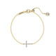 0.16cttw Minimalist Dainty Baguette Cross Bracelet