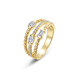 The Mixed-Cut Triple Row Rope Ring Size 7