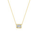 0.54cttw East-West Emerald Cut Bezel Necklace