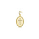 0.24cttw Cross Medallion Rope-Trim Open Bail Pendant Charm