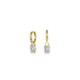 3.48cttw Emerald-Cut Padlock Charm Detachable Huggie