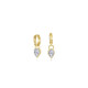 2.66cttw Pear Bezel-Set Charm Detachable Molten Hoop