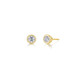April Birthstone Bezel Stud Earrings