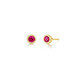 July Birthstone Bezel Stud Earrings