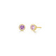 October Birthstone Bezel Stud Earrings