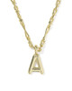 Bubble Letter A Short Pendant Necklace