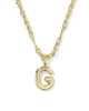 Bubble Letter G Short Pendant Necklace