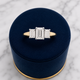 1.00cttw Emerald Cut Three Stone Engagement Ring-14KY