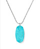 Danielle Riveted Long Pendant Gold Tone/Rhodium Variegated Turquoise