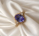 Oval Tanzanite and Diamond Ring-14KY