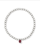 Cailin Stretch Bracelet Rhodium - Red Crystal