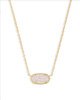 Elisa Necklace Gold Tone - Iridescent Drusy