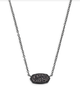 Elisa Necklace Gunmetal - Black Drusy