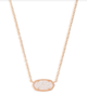 Elisa Necklace Rose Gold Tone - Iridescent Drusy
