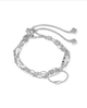 Fate Set of 2 Delicate Bracelet Rhodium White CZ