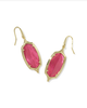 Dani Step Frame Drop Earring Gold Tone Dark Pink Illusion