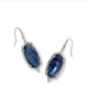 Dani Step Frame Drop Earring Rhodium Dark Inidigo Illusion
