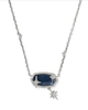 Elisa Star Pendant Necklace Rhodium Steel Blue Mother of Pearl