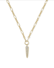 Fate Short Pendant Necklace Gold Tone White CZ