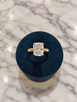 3.10cttw Lab Grown Elongated Cushion Engagement Ring-14K Two Tone