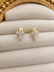 .10cttw Lab Grown Cross Stud Earrings-10KY