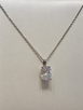 2.09cttw Lab Grown Elongated Cushion Diamond Necklace-14KW