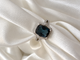 Cushion London Blue Topaz and Diamond Ring-14KW