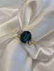 London Blue Topaz and Diamond Ring-14KY