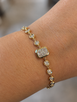 2.33cttw Lab Grown Bezel Set Radiant Bracelet-10KY