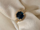 Cushion London Blue Topaz and Diamond Ring-14KY