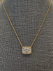 2.20cttw Lab Grown Radiant Diamond Halo Necklace -14KY