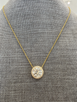 3.27cttw Lab Grown Round Diamond Halo Necklace-14KY