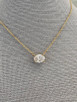 2.00cttw Lab Grown Oval Solitaire Necklace-14KY