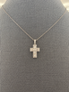 0.42cttw Baguette Diamond Cross Necklace-14KW
