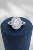 .87cttw Double Halo Oval Engagement Ring-14KW