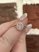 .62cttw Floral Inspired Oval Engagement Ring- 14KR